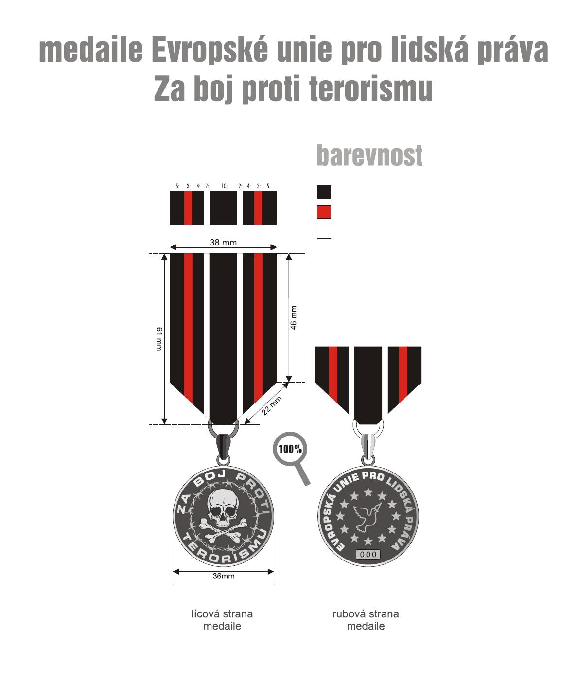 Medaile Za boj proti terorismu vydané v květnu 2015 Evropskou unií pro lidská práva..jpg